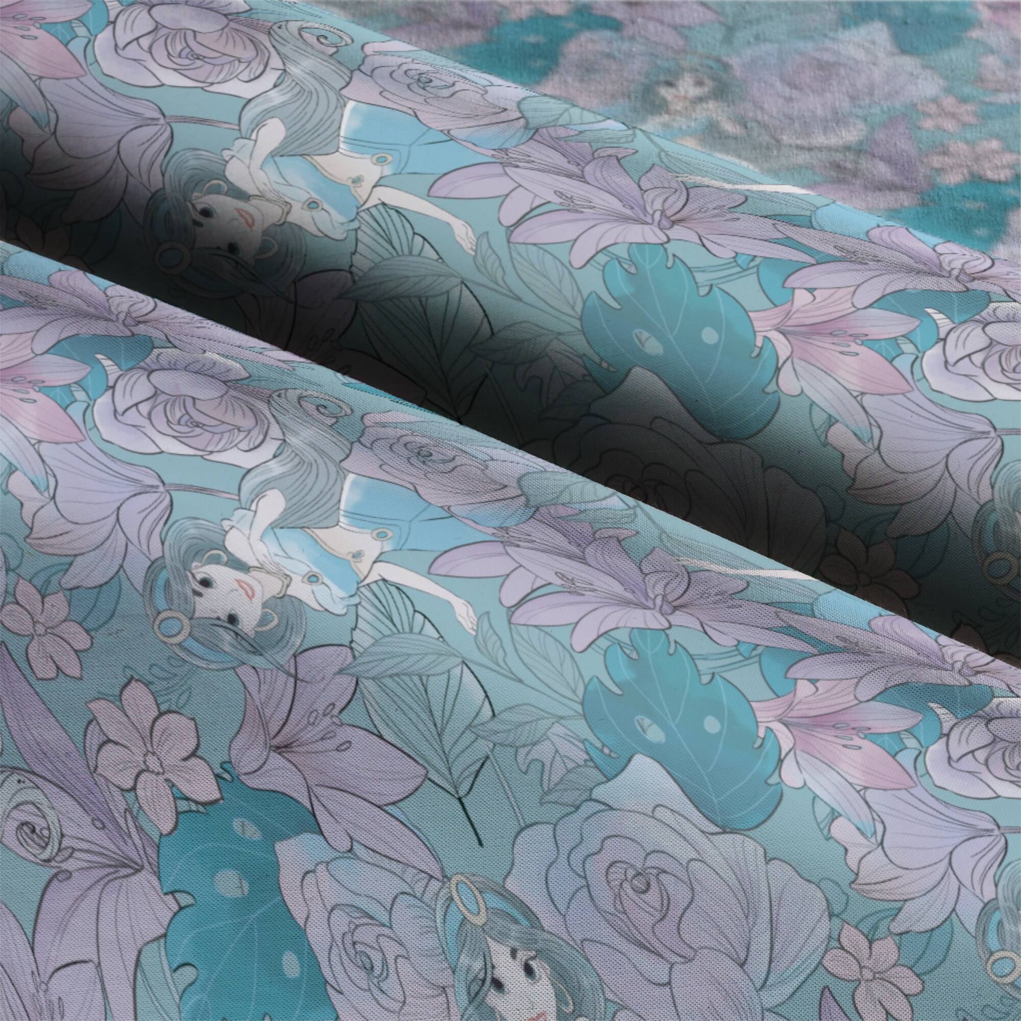 Disney® Sketch Jasmine & Flowers Cotton Fabric